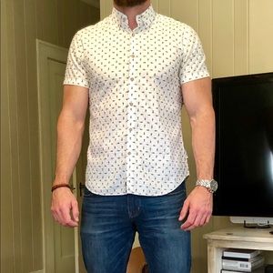 Stone Rose Pineapple Print Button Down Shirt